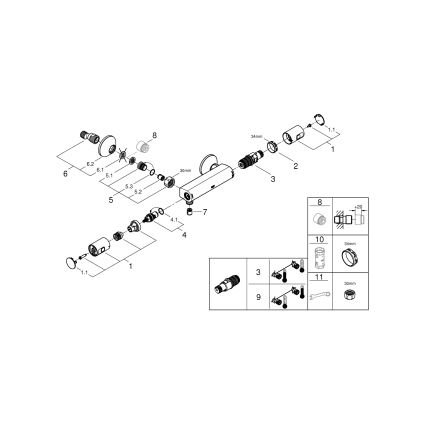 GROHE 345942430 - Termostatinis dušo maišytuvas PRECISION START DN 15 juodas