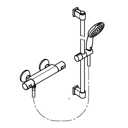 GROHE 34597001 - termostatinis dušo maišytuvas PRECISION START DN 15, chromuotas