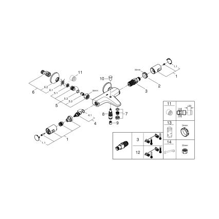 GROHE 345982430 - Termostatinis vonios maišytuvas PRECISION START 168 mm juodas