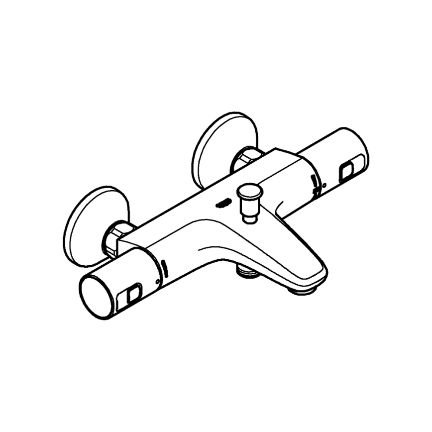 GROHE 345982430 - Termostatinis vonios maišytuvas PRECISION START 168 mm juodas