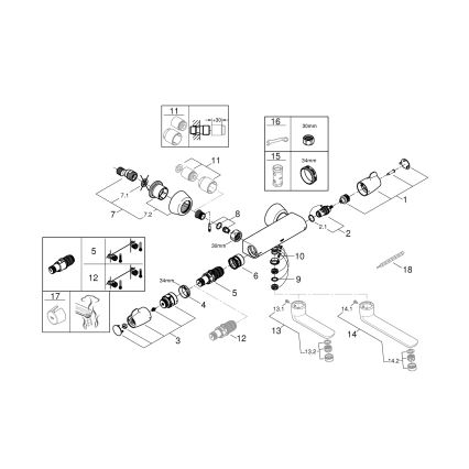 GROHE 34666000 - Termostatinis medicininis maišytuvas DN 15 blizgus chromas