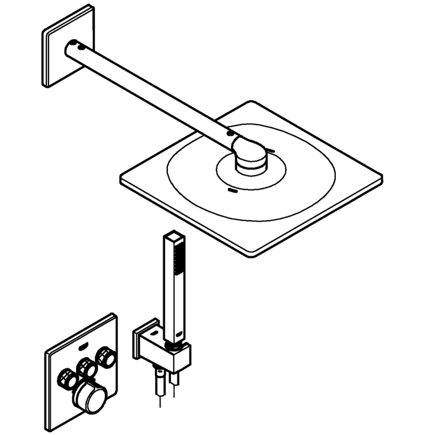 GROHE 34712000 - Dušo komplektas SMARTCONTROL 310 × 310 mm blizgus chromas