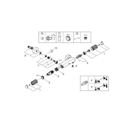 GROHE 34790000 - Termostatinis dušo maišytuvas PRECISION FEEL DN 15 chromuotas