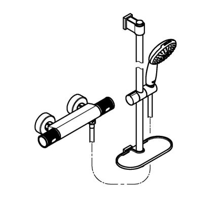 GROHE 34791001 - Termostatinė dušo sistema PRECISION FEEL 600 mm chromuota