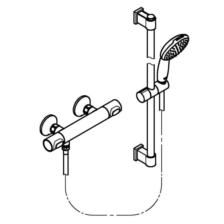 GROHE 34800001 - Termostatinė dušo maišytuvė PRECISION FLOW 600 mm chromas