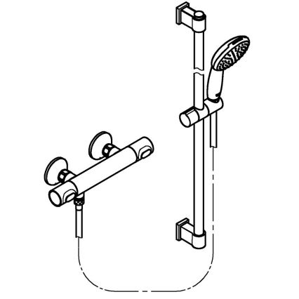 GROHE 34805001 - Dušo komplektas su termostatiniu maišytuvu PRECISION FLOW DN 15, blizgus chromas