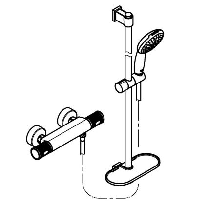 GROHE 34853001 - termostatinis dušo maišytuvas PRECISION FEEL + 90 cm rinkinys, chromuotas