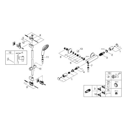 GROHE 34854001 - Termostatinis dušo maišytuvas PRECISION START 900 mm chromas
