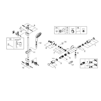 GROHE 34855003 - Termostatinė dušo maišytuvė PRECISION TREND 150 mm chromas