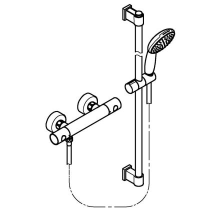 GROHE 34857000 - Dušo komplektas su termostatiniu maišytuvu PRECISION GET 12” blizgus chromas