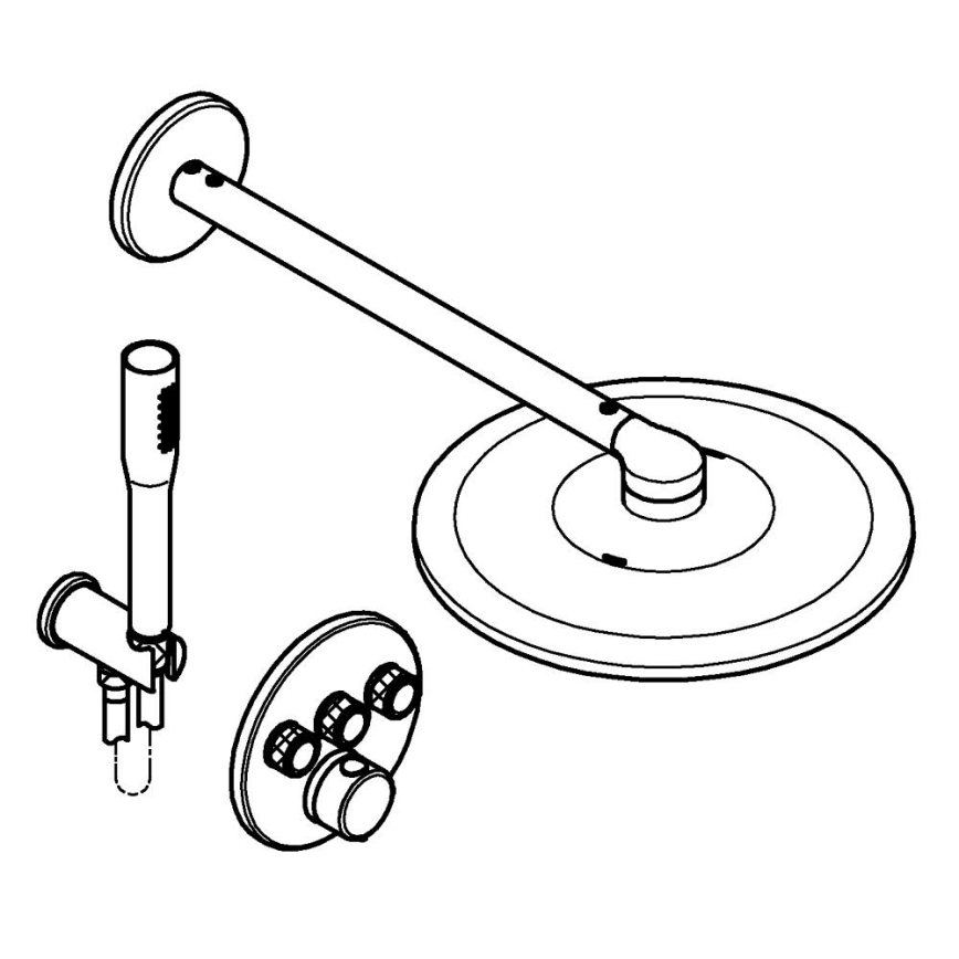 GROHE 34874000 - Dušo sistema PRECISION SMARTCONTROL 310 mm blizgus chromas