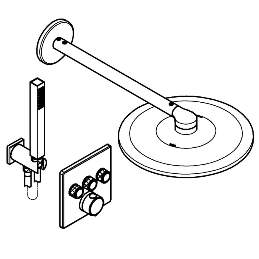 GROHE 34875000 - Dušo sistema PRECISION SMARTCONTROL 310 mm blizgus chromas