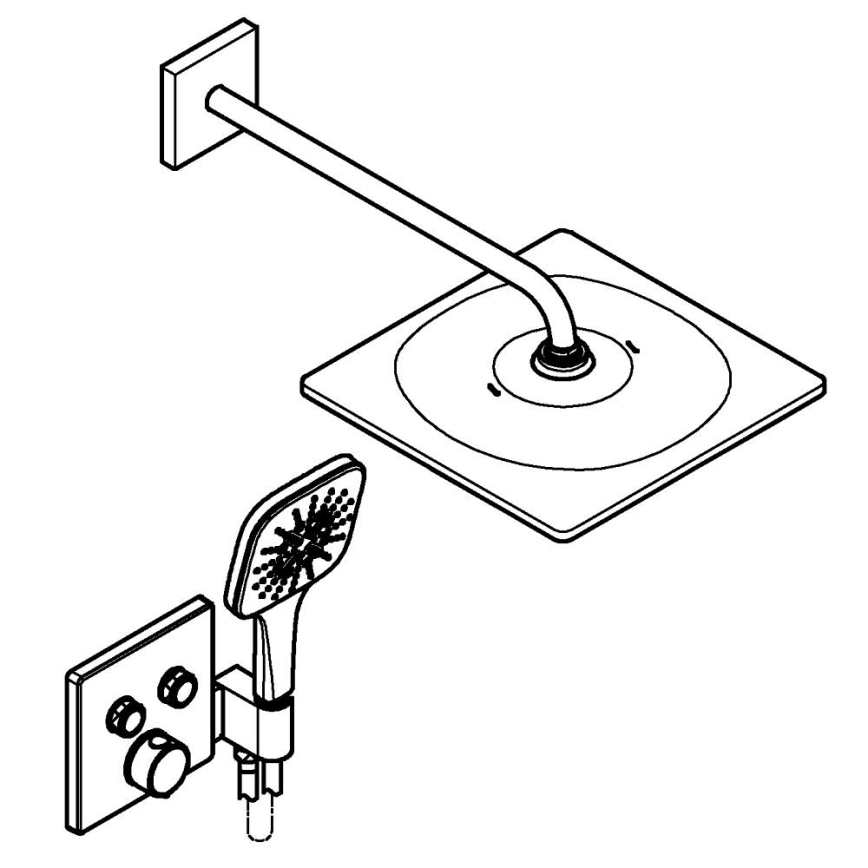 GROHE 34876000 - Dušo sistema PRECISION SMARTCONTROL 310 × 310 mm chromuota