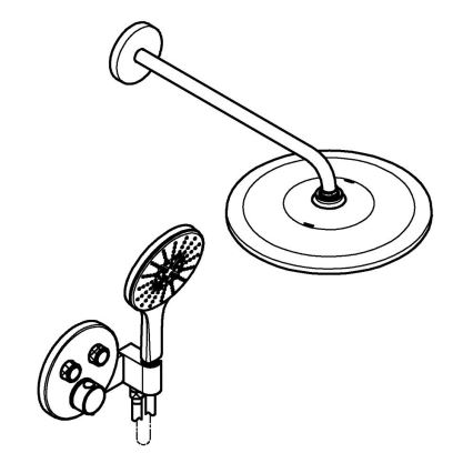 GROHE 34877000 - Dušo sistema VITALIO RAIN MONO 310 blizgus chromas