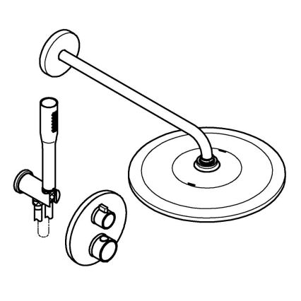 GROHE 34880000 - Įmontuojamas statinis GROHTHERM SMARTCONTROL dušo maišytuvas, chromas