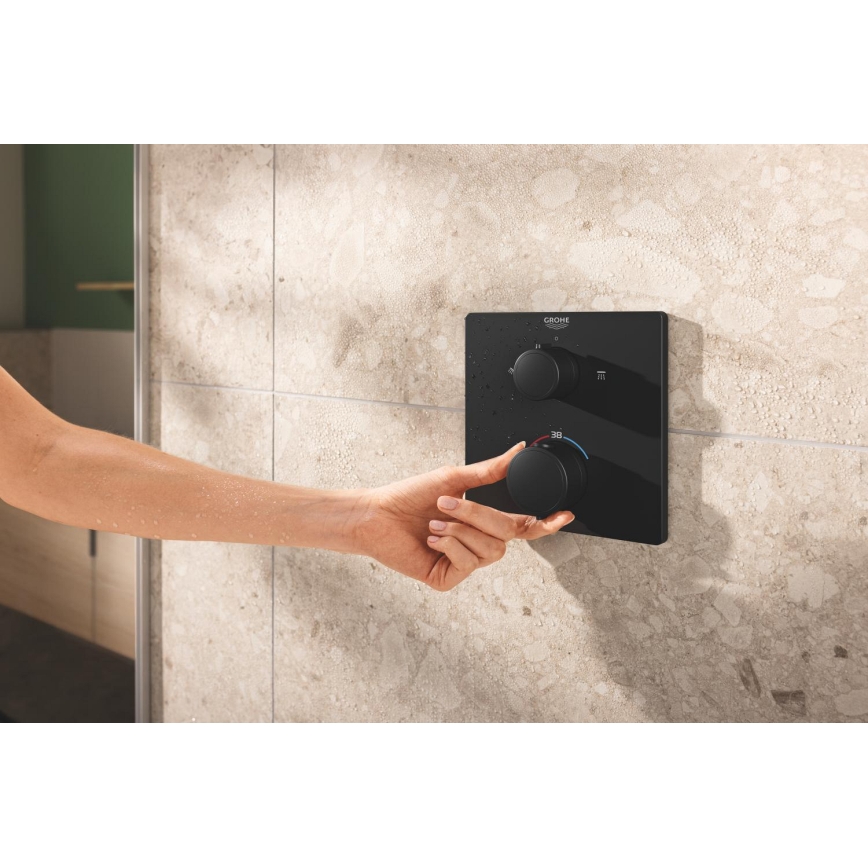 GROHE 348822430 - Dušo komplektas PRECISION 250 × 250 mm juodas