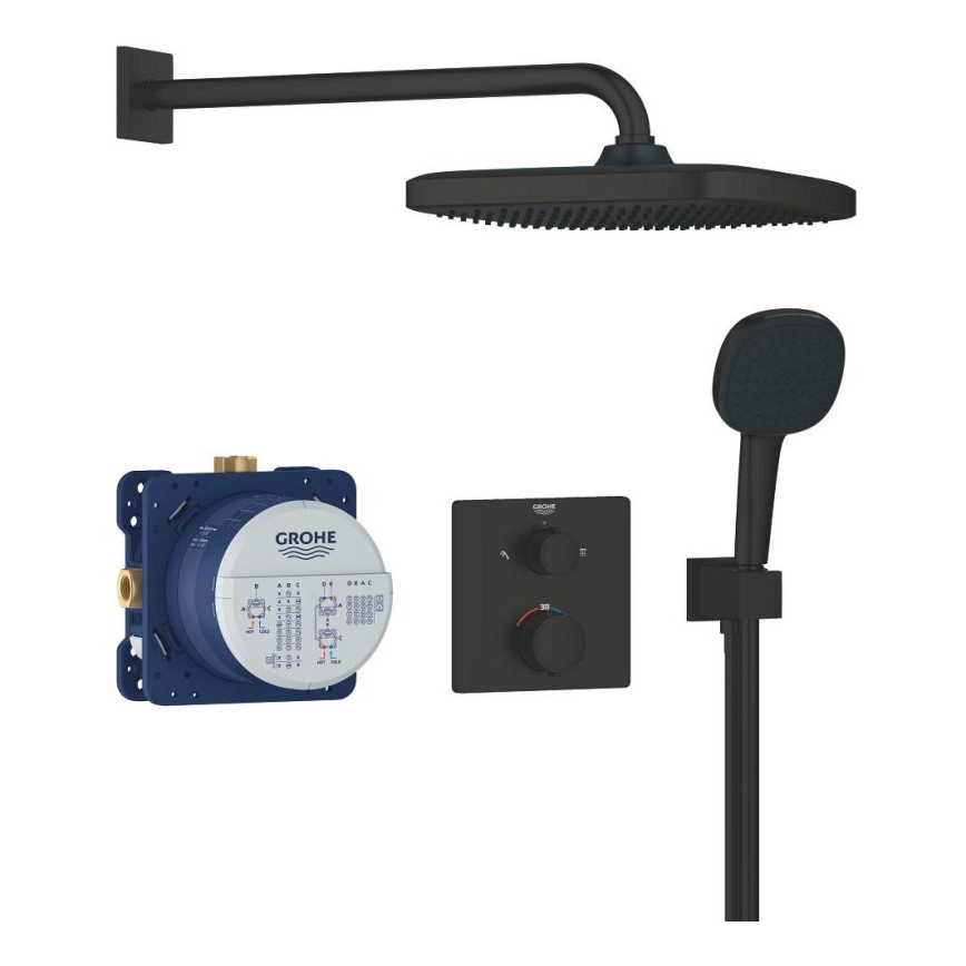 GROHE 348822430 - Dušo rinkinys PRECISION 250 × 250 mm juodas