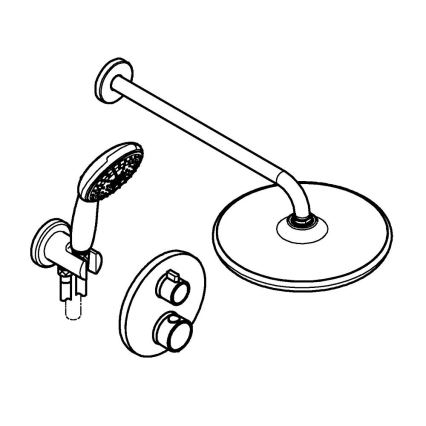 GROHE 348832430 - Dušo rinkinys VITALIO START 250 mm juodas