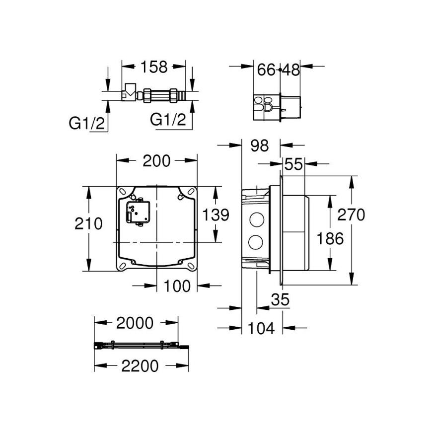 GROHE 36264001 - Potinkinis montavimo komplektas ESSENSE E, blizgus chromas