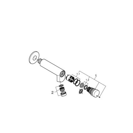 GROHE 36266000 - automatiškai užsidarantis sieninis vožtuvas EUROECO COSMOPOLITAN T DN 15, chromuotas