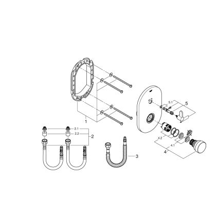 GROHE 36321000 - automatiškai užsukamas dušo maišytuvas EUROSMART COSMOPOLITAN T, chromuotas