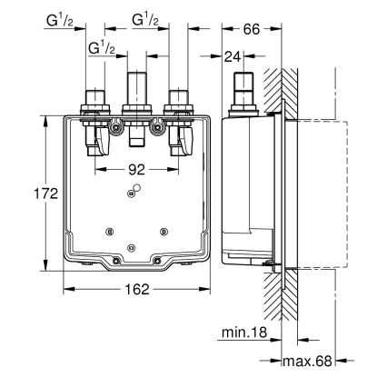 Grohe 36322001 - Potinkinis maišytuvo korpusas EUROSMART COSMOPOLITAN T