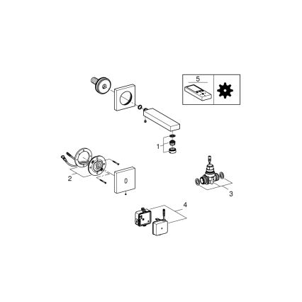 GROHE 36442000 - infraraudonųjų spindulių elektroninis EUROCUBE E praustuvo maišytuvas, blizgus chromas