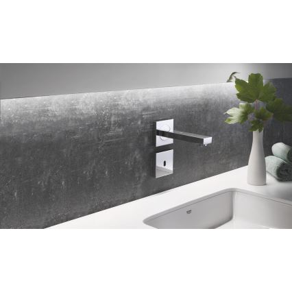 GROHE 36442000 - infraraudonųjų spindulių elektroninis EUROCUBE E praustuvo maišytuvas, blizgus chromas