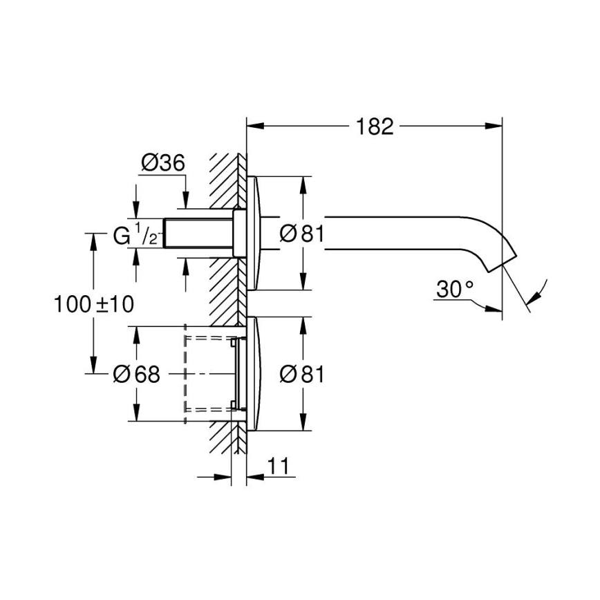 GROHE 36447000 - Infra elektroninis maišytuvas ESSENCE E 182 mm blizgus chromas