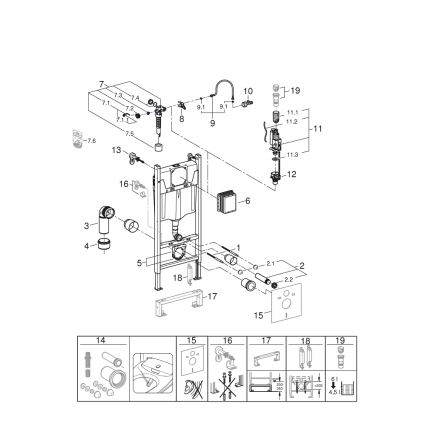 GROHE 36497000 - SOLIDO WC modulis 1,13 m baltas