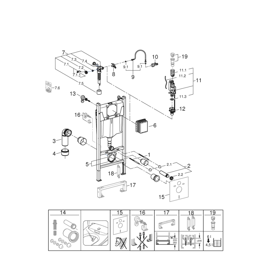 GROHE 36497000 - SOLIDO WC modulis 1,13 m baltas