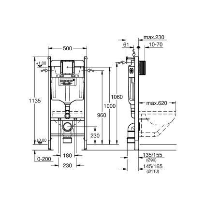 GROHE 36497000 - SOLIDO WC modulis 1,13 m baltas