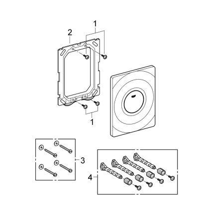 GROHE 37063000 - Valdymo mygtukas SURF 156 × 197 mm blizgus chromas