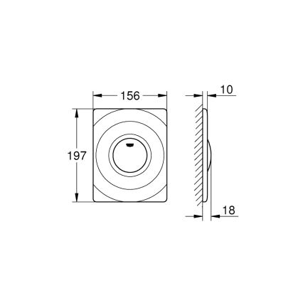 GROHE 37063SH0 - Valdymo plokštelė SURF 156 × 197 mm balta