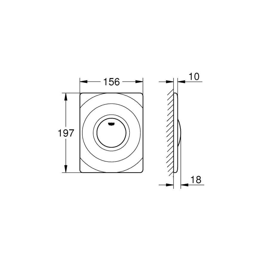 GROHE 37063SH0 - Valdymo plokštelė SURF 156 × 197 mm balta