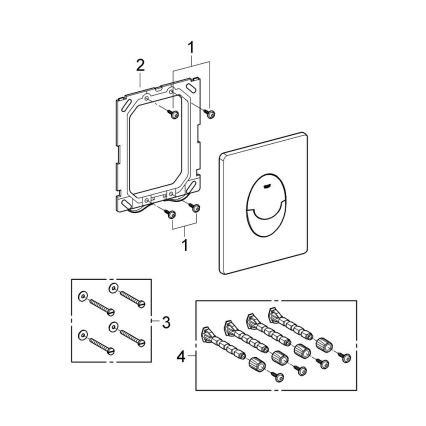 GROHE 38505P00 - Valdymo plokštelė SKATE AIR 156 × 197 mm matinio chromo apdaila