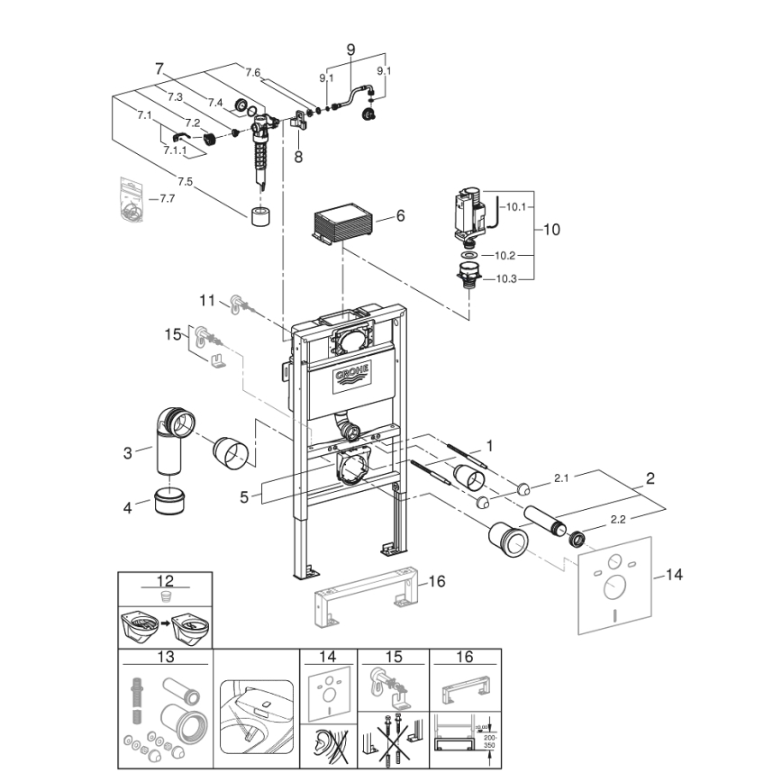 GROHE 38526000 - WC modulis RAPID SL 0,82 m, baltas