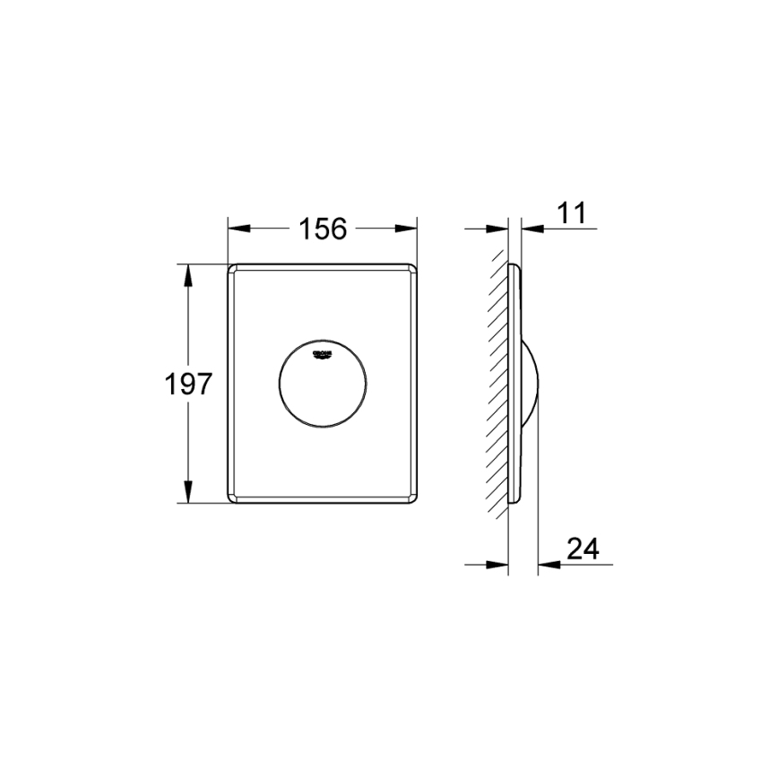 GROHE 38573SH0 - SKATE nuleidimo mygtukas 156 × 197 mm baltas