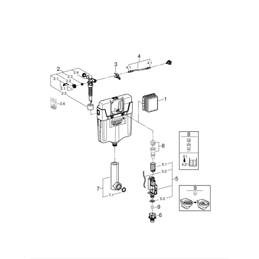 GROHE 38661000 - GD 2 nuleidimo cisterna