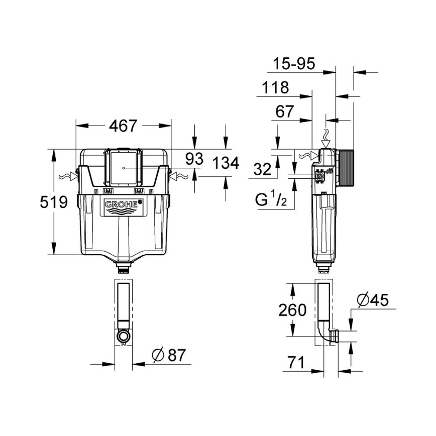 GROHE 38661000 - GD 2 nuleidimo cisterna
