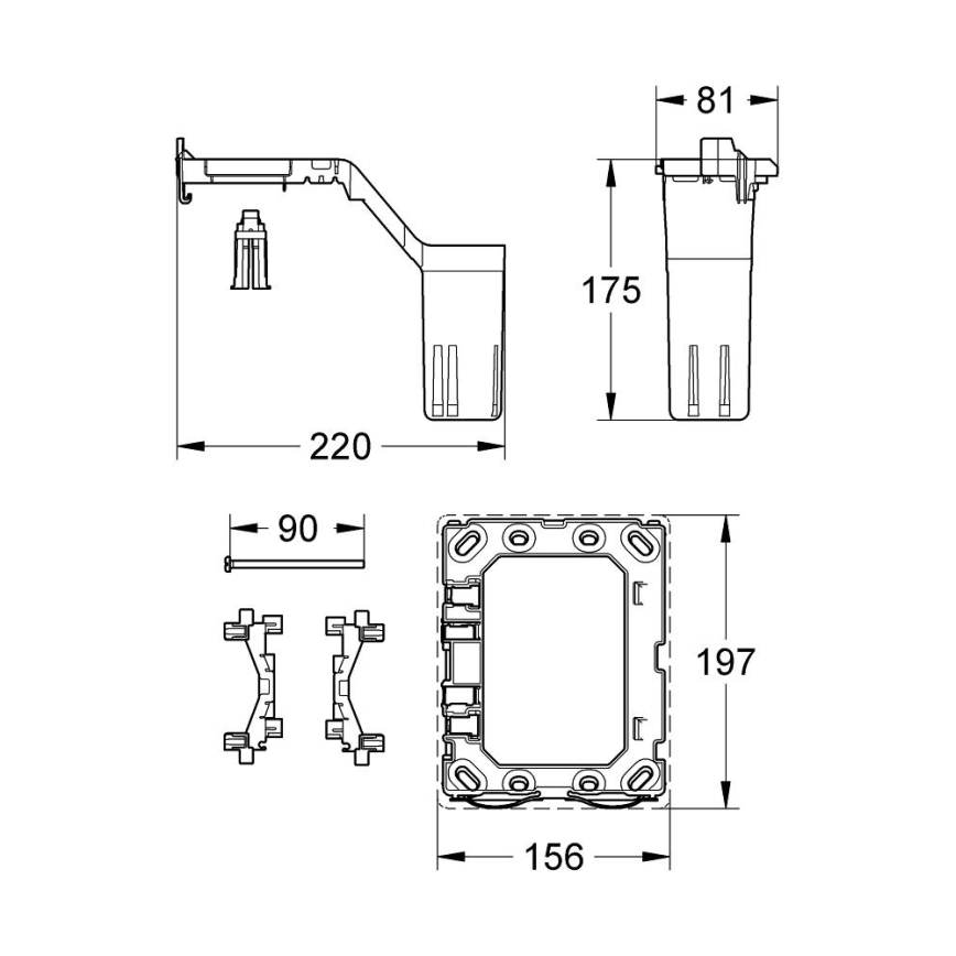GROHE 38796000 - Pertvarkymo rinkinys FRESH 156 × 197 mm