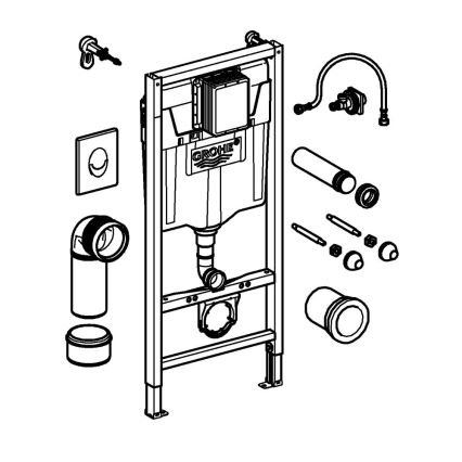 GROHE 38839000 - Komplektas 3 viename WC RAPID SL 1,13 m baltas