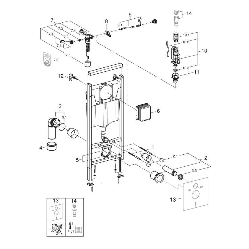 GROHE 38848000 - RAPID SL tualeto modulis 1,13 m