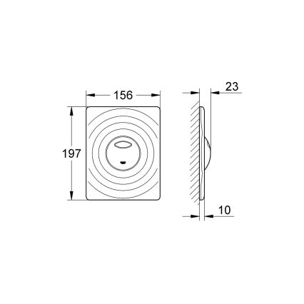 GROHE 38861000 - Valdymo mygtukas SURF 156 × 197 mm blizgus chromas