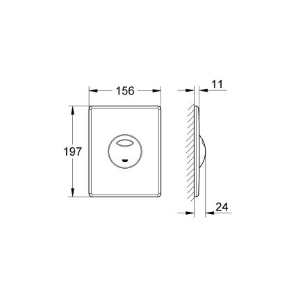 GROHE 38862SH0 - SKATE valdymo mygtukas 156 × 197 mm baltas