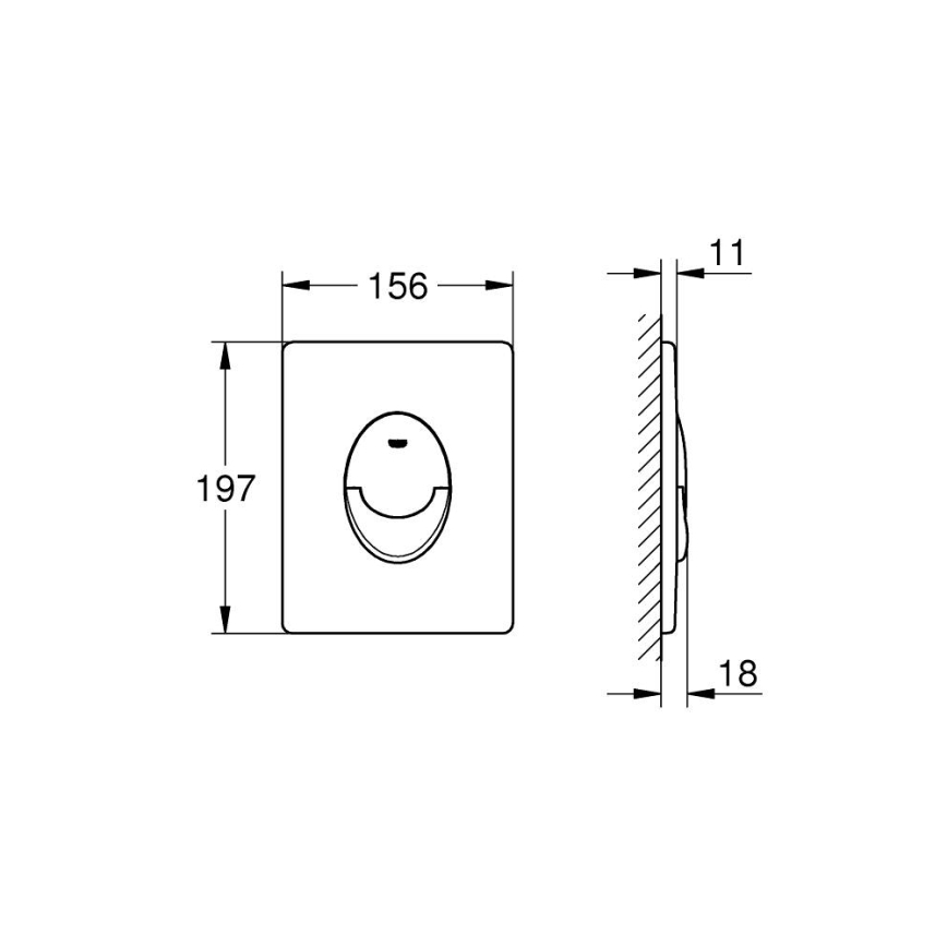 GROHE 389642430 - Nuleidimo mygtukas START 156 × 197 mm juodas