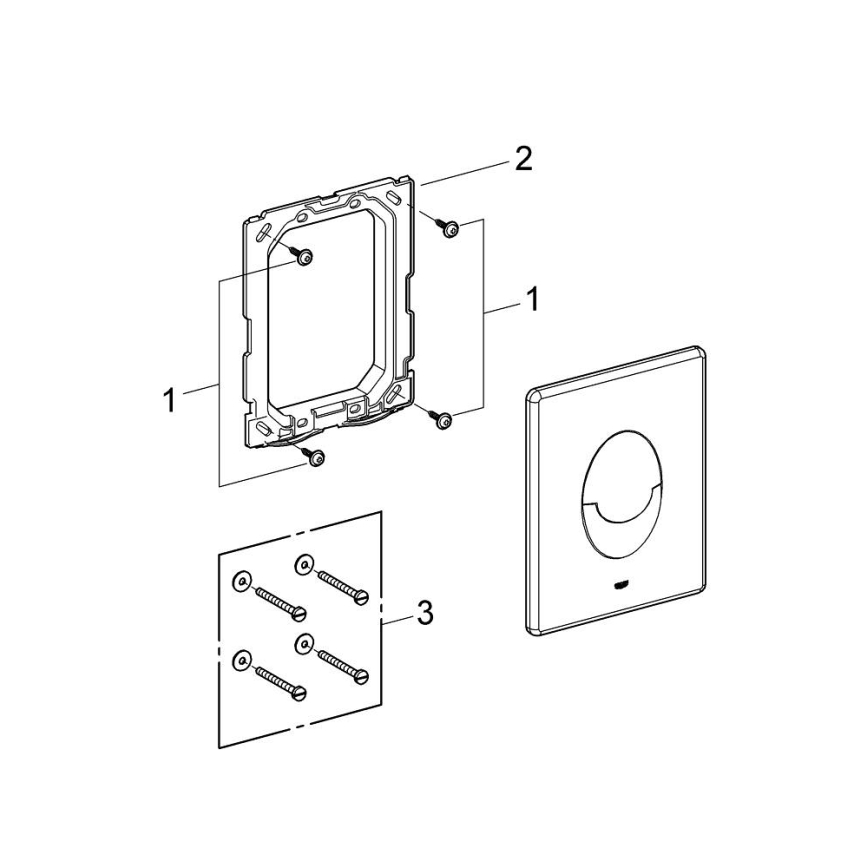 GROHE 38964KF0 - WC nuleidimo mygtukas START 156 × 197 mm phantom juoda