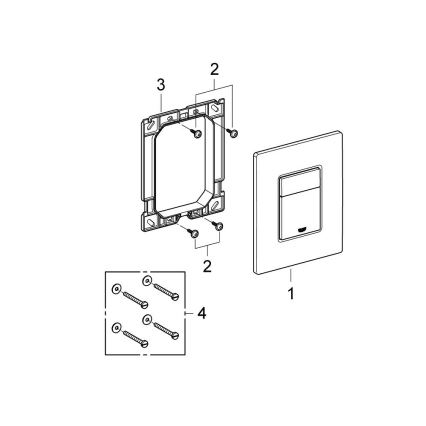 GROHE 389662430 - nuleidimo mygtukas EVEN 156 × 197 mm juodas