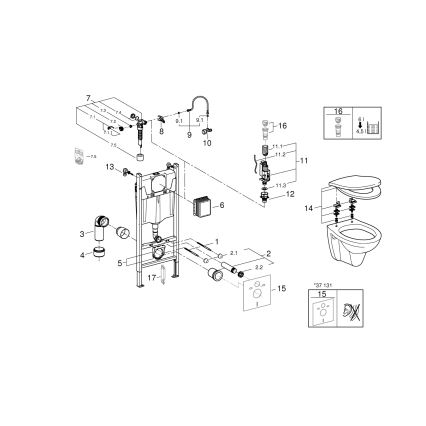 GROHE 39116000 - 4 viename komplektas su SOLIDO COMPACT keramika, 1,13 m