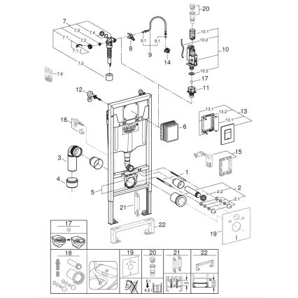 GROHE 39186000 - SOLIDO 1,13 m priešsieninis montavimo komplektas, balta